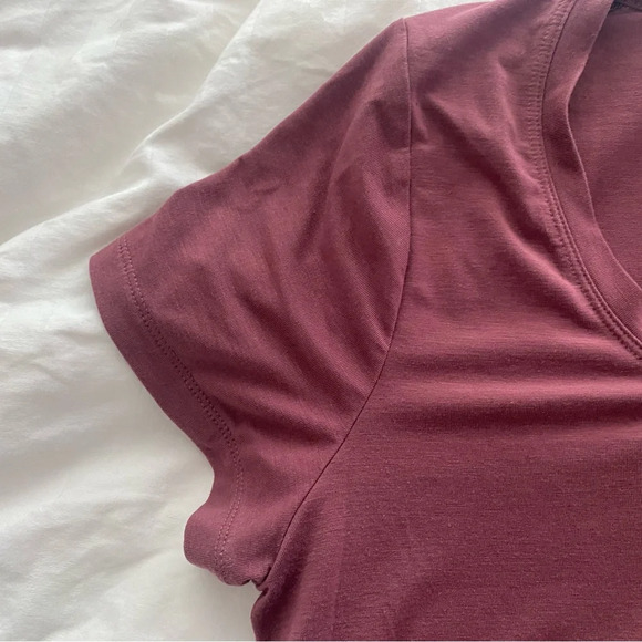 Athleta Shirt With Ease Scoop Neck, Loose Fit, Color is Rosewood,Size S - Picture 4 of 5